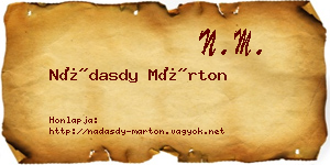 Nádasdy Márton névjegykártya